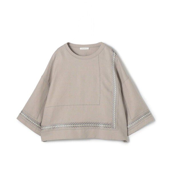 【WEB先行予約】フレンチリネン クルーネックブラウス