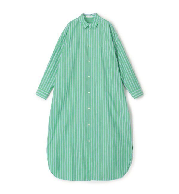 【WEB先行予約】ストライプブロード ロングシャツワンピース