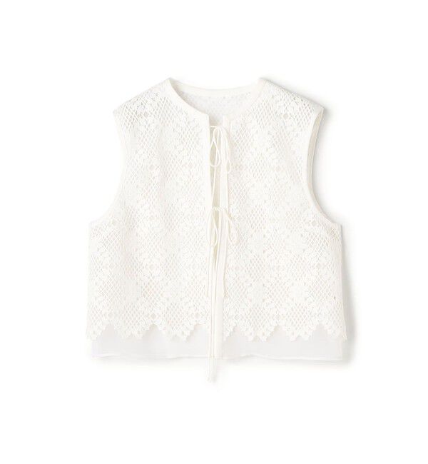 【WEB先行予約】ブルームリーフレース レイヤードショートジレ