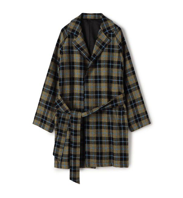 ファッションメンズなら|【トゥモローランド/TOMORROWLAND】 ERRICO FORMICOLA ウールチェック ボタンレスベルテッドコート