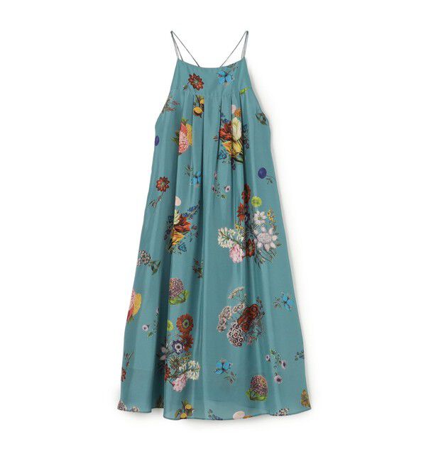 シルク BOUQUETプリント キャミソールワンピース