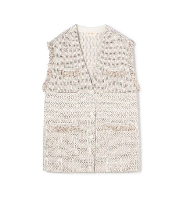 インレイパターン ニットジレ