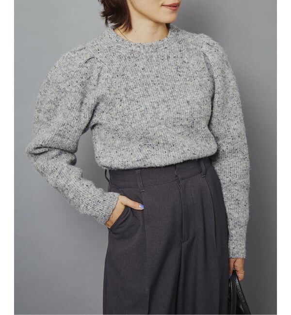 【ボナム/Bonum】 PUFF SLEEVE メランジニットプルオーバー