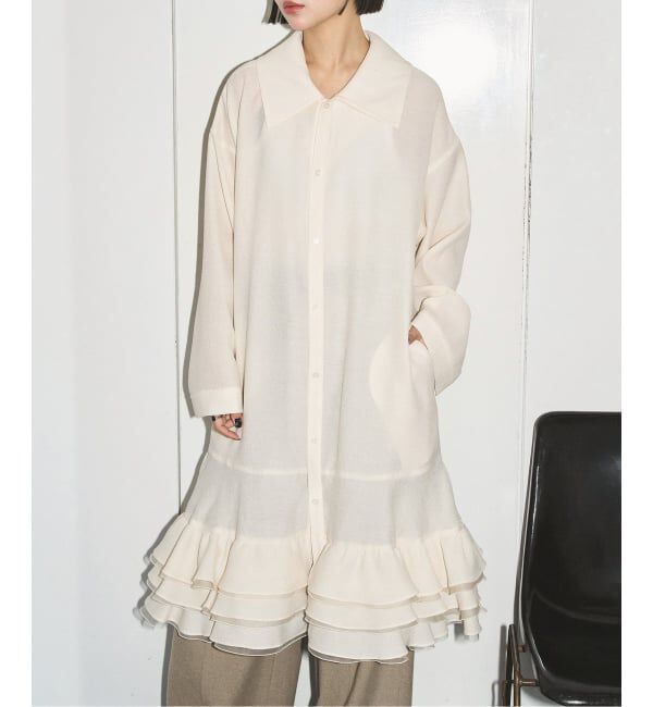 【シティショップ/CITYSHOP】 MIOSMOKEY RUFFLE DRESS MIO-252DR002：ワンピース