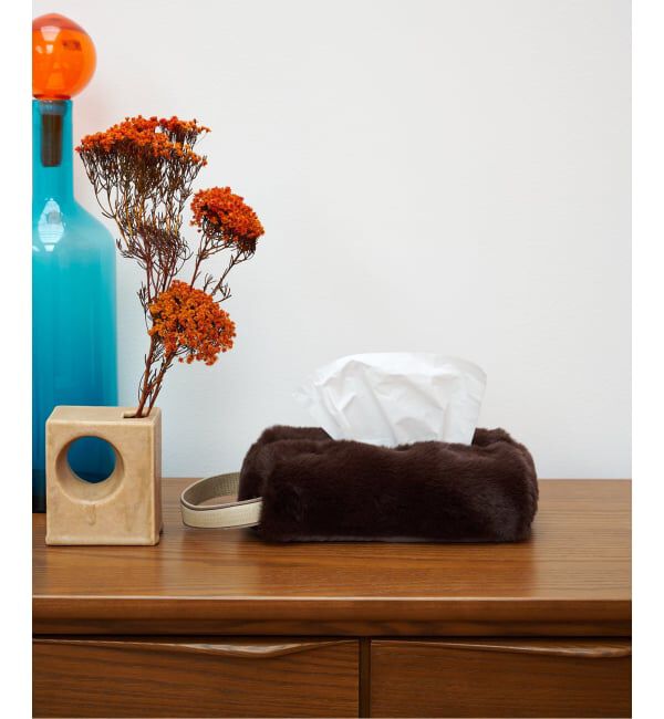 【ジャーナル　スタンダード　ファニチャー/journal standard Furniture】 TISSUE BOX CASE FUR フェイクファー ティッシュボックス