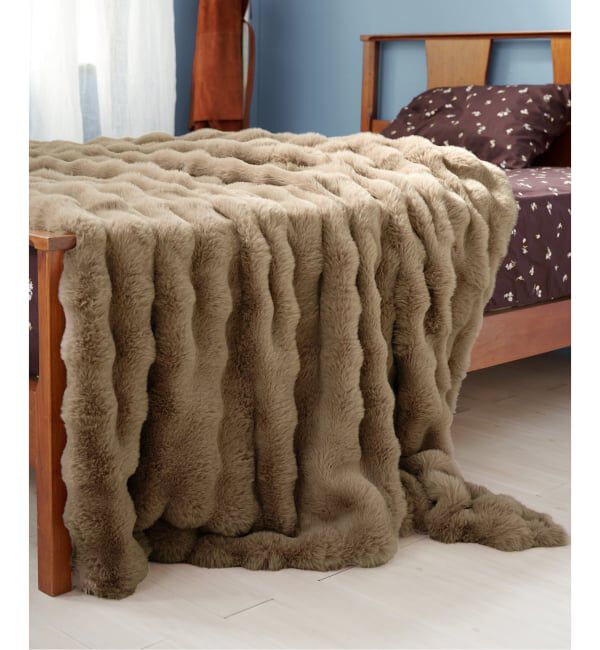 【ジャーナル　スタンダード　ファニチャー/journal standard Furniture】 FUR BLANKET L 146X200 フェイクファー ブランケット