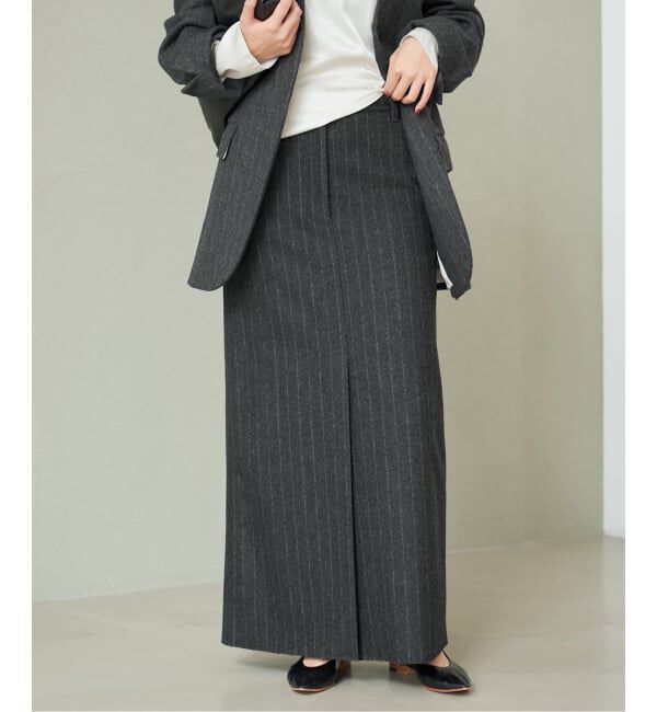 【プラージュ/Plage】 《予約》R’IAM メルトンストライプ スカート