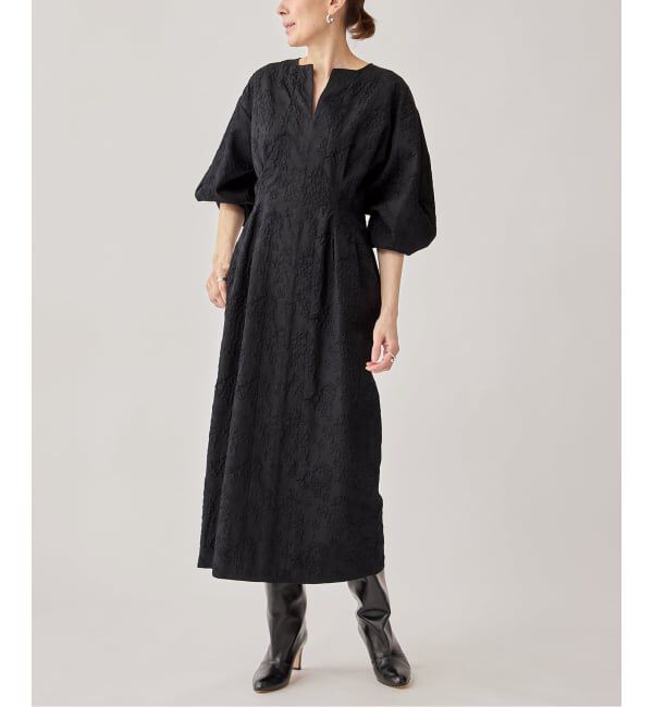 【イエナ/IENA】 ジャガードウエストシェイプワンピース