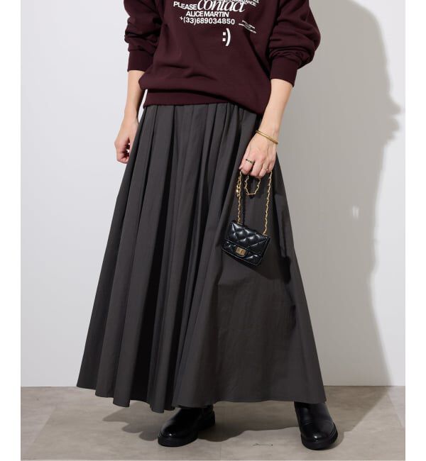 【イエナ/IENA】 ランダムタックボリュームスカート