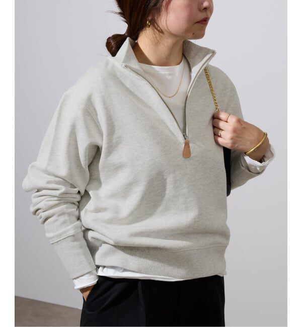 人気メンズファッション|【イエナ/IENA】 クロップドハーフジップ裏毛