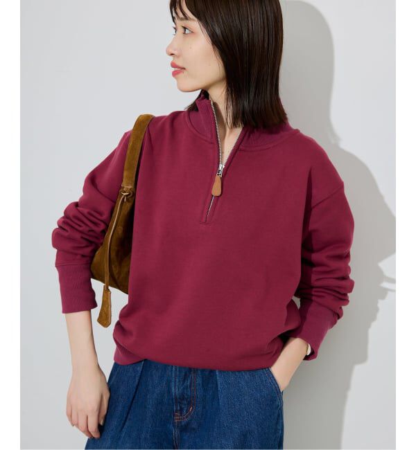 モテ系ファッションメンズ|【イエナ/IENA】 クロップドハーフジップ裏毛