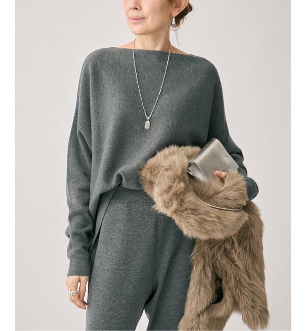 【イエナ/IENA】 ボートネックプルオーバー