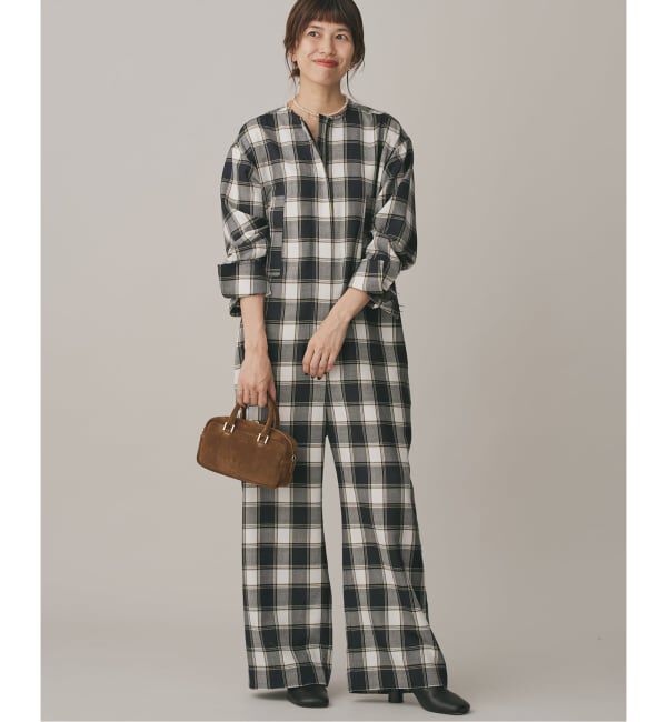 【イエナ/IENA】 Nell/ネル チェック長袖ALLINONE オールインワン