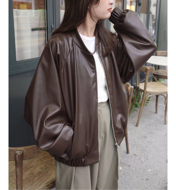 【イエナ/IENA】 LANCER/ランサー SLOBE別注 フェイクレザーブルゾン