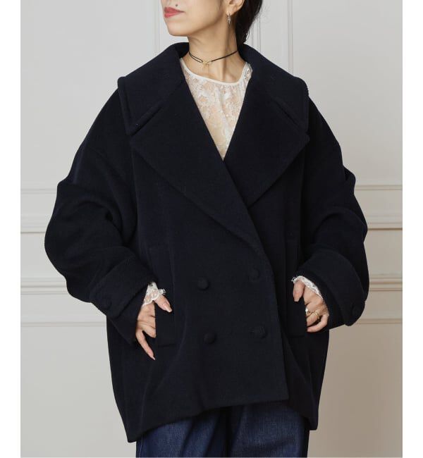 【イエナ/IENA】 IENA LA BOUCLE パイルウールヘリンボンPコート