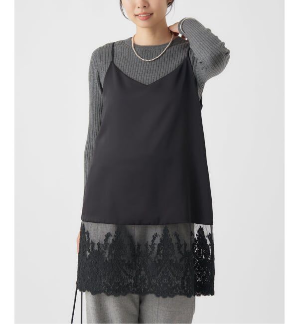 【イエナ/IENA】 《追加》Satinレース キャミソールワンピース