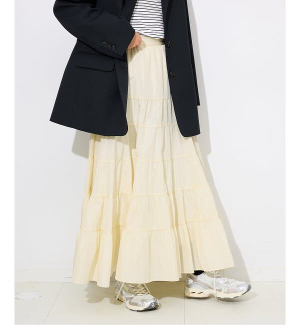 【イエナ/IENA】 シルキータッサーティアードスカート
