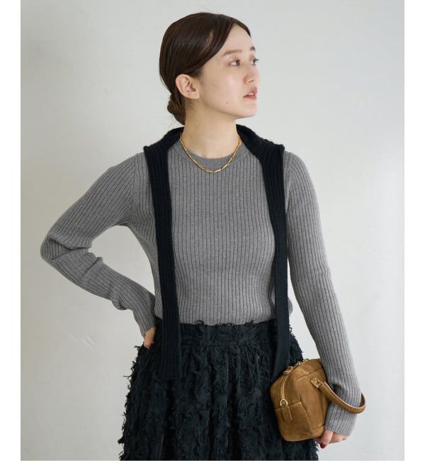 【イエナ/IENA】 EXメリノリブ クルーネックプルオーバー