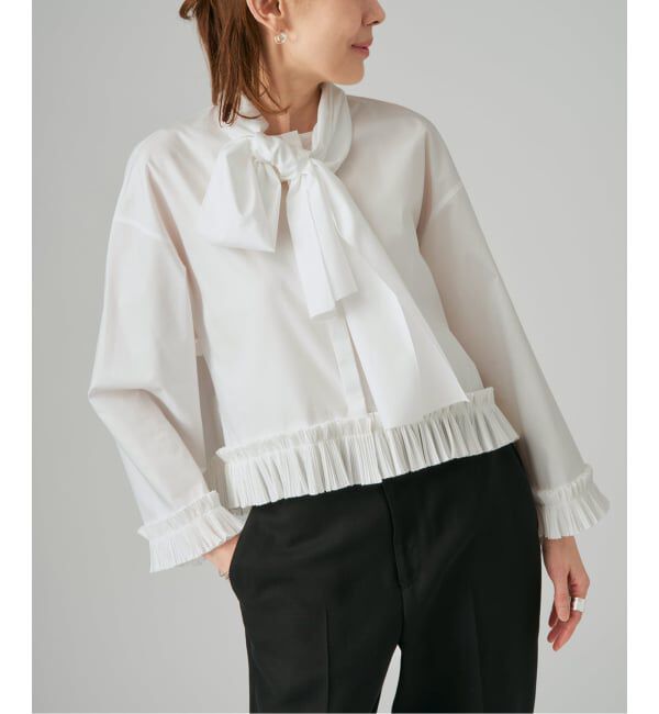 プリーツボウタイブラウス