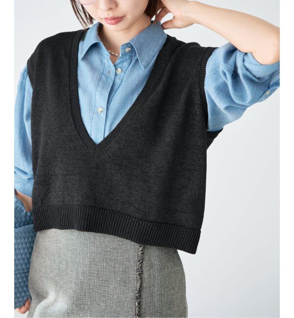 コットンwashiニットベスト