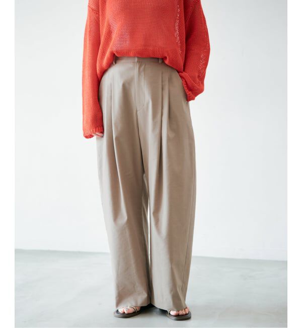 ウォッシャブル リネンミックスコクーンスラックス