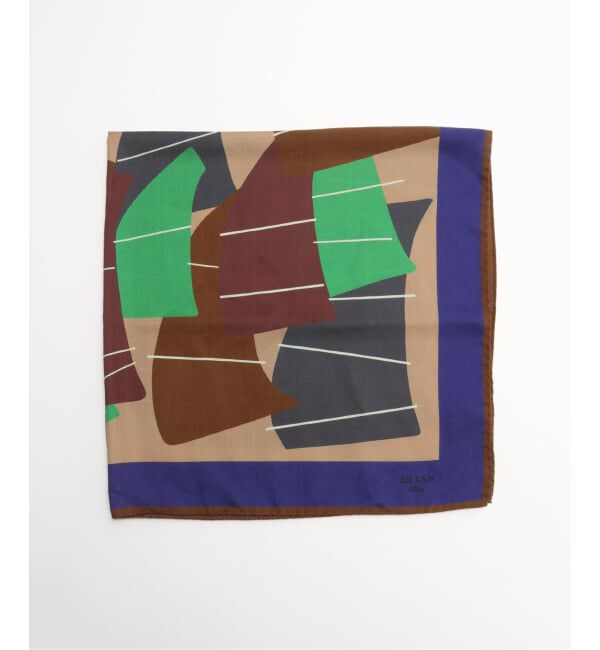 【エディフィス/EDIFICE】 LE LYS（ルリス） Wool Silk Carre'90"GEOMETRIC"