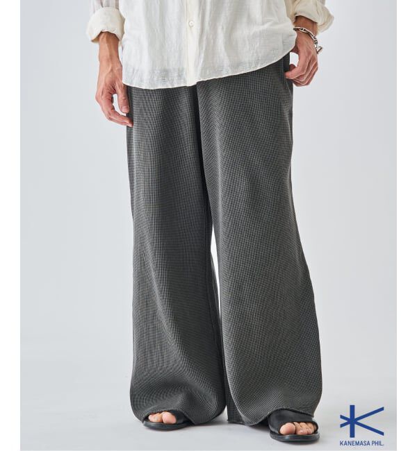 モテ系メンズファッション|【エディフィス/EDIFICE】 Kanemasa Phil. (カネマサ フィル) 別注18ゲージ ガーメントダイ ワッフル パンツ