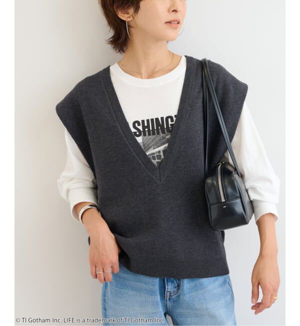 人気ファッションメンズ|【ジャーナルスタンダード/JOURNAL STANDARD】 コットンカシミヤミックスVベスト