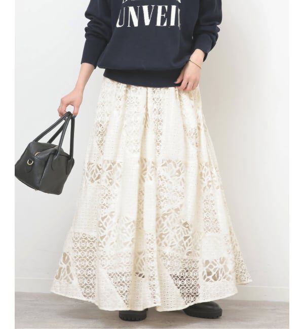 【ジャーナルスタンダード/JOURNAL STANDARD】 ミックスレースフレアイージースカート
