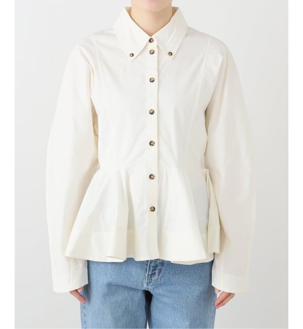 【ジャーナルスタンダード/JOURNAL STANDARD】 【GANNI/ガニー】Stretch Cotton Peplum Shirt：シャツ