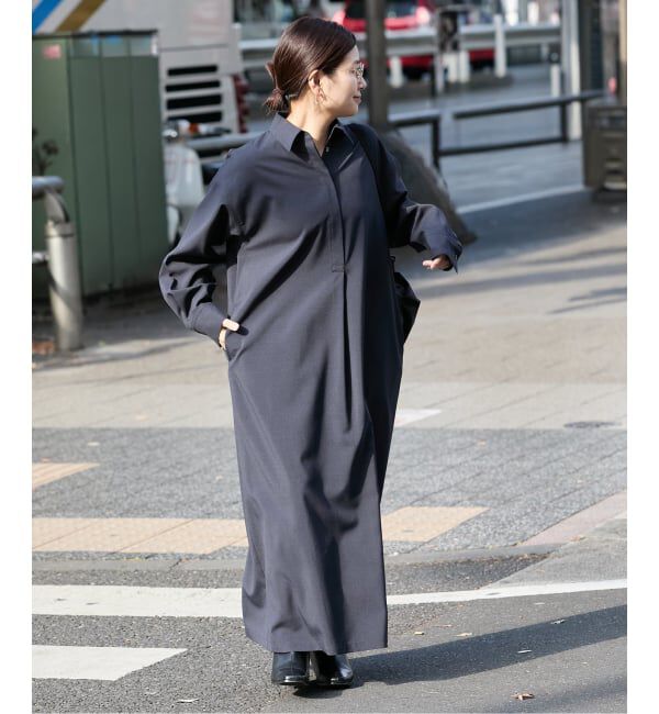 ソモウライクバックスリットシャツワンピース