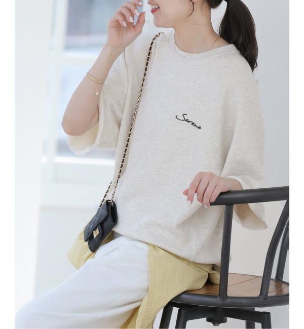 《予約》［26SS新作］ハーフスリーブ刺繍ロゴスウェット