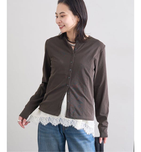 シアーコットンクルーネックカーディガン