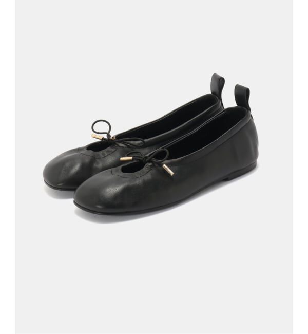 【ALOHAS/アロハス】 Rosalind Black Leather Ballet Fla：バレエシューズ