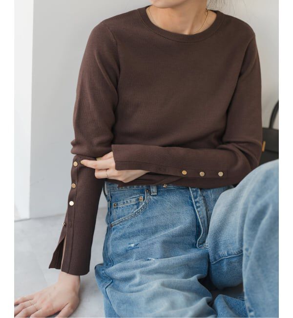 【スピック＆スパン/Spick & Span】 手洗い可 /スリーブメタルボタンニット