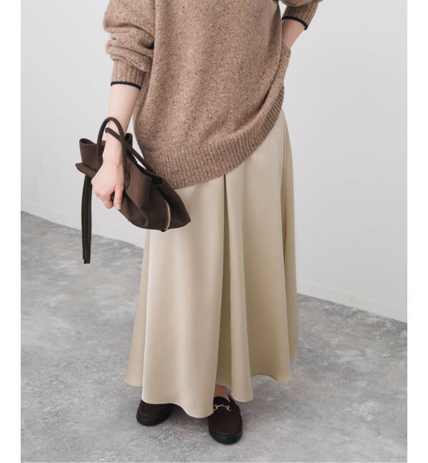 後ろウエストゴム】オーガニックコットンブレンドレーススカート