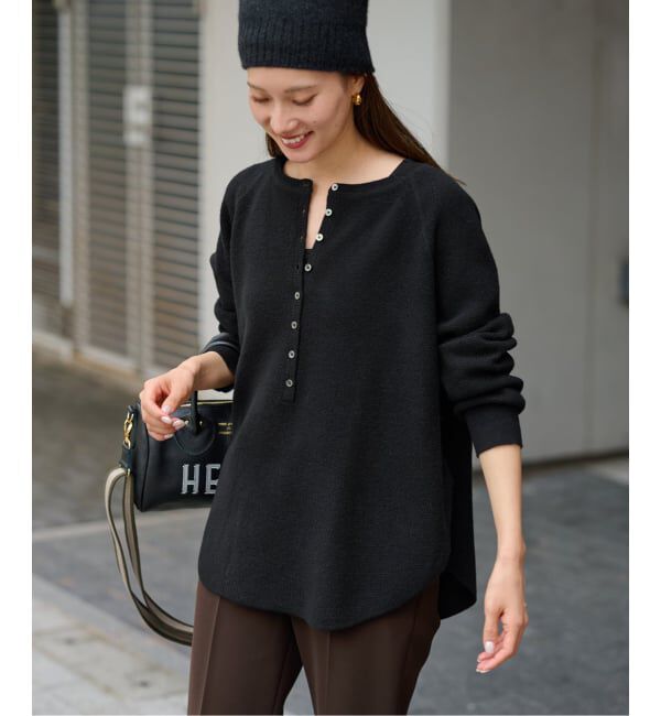 【スピック＆スパン/Spick & Span】 ≪WEB限定追加≫ウールワッフルヘンリーネック