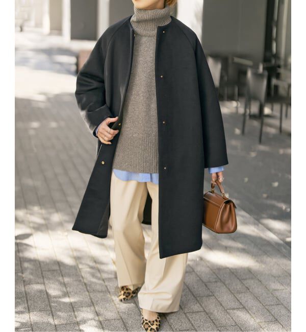 人気ファッションメンズ|【スピック&スパン/Spick & Span】 S160ビーバーノーカラーコート