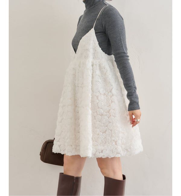 【スピック＆スパン/Spick & Span】 バラモチーフキャミワンピース