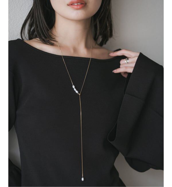 ete K10YG ロングネックレス　ループロングネックレス ete（エテ） ネックレス K10YG ループ ロングネックレス レディース