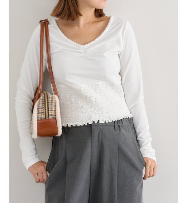 モテ系メンズファッション|【スピック＆スパン/Spick & Span】 シャーリングカットトップス