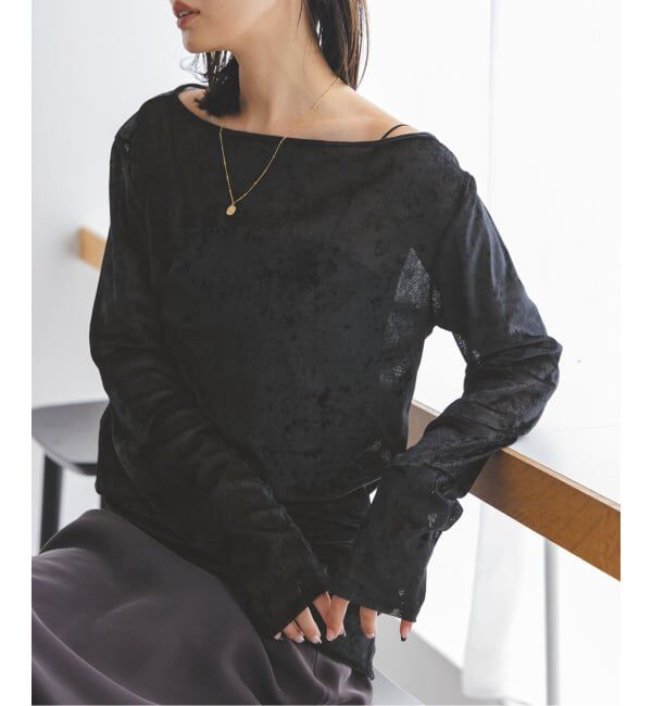 人気ファッションメンズ|【スピック＆スパン/Spick & Span】 《WEB/なんばCITY店限定》N.Jam/エヌジャム メッシュベロアTOP