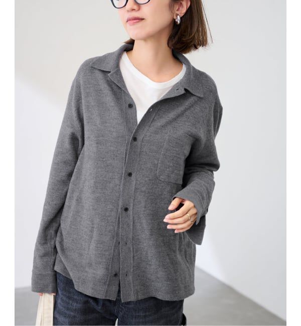 【スピック＆スパン/Spick & Span】 ATON/エイトン MERINO COLLEGE KNIT SHIRT