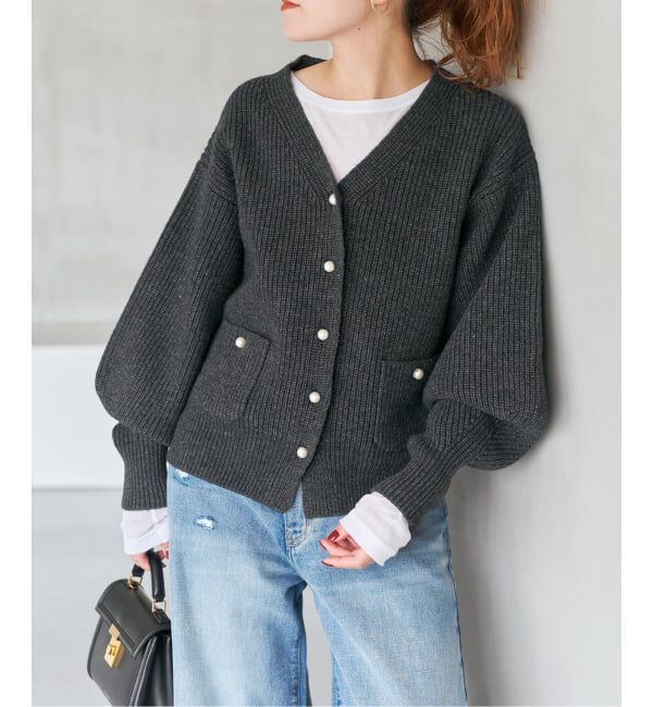 メンズファッションなら|【スピック＆スパン/Spick & Span】 《WEB限定》パール畦ニットカーディガン