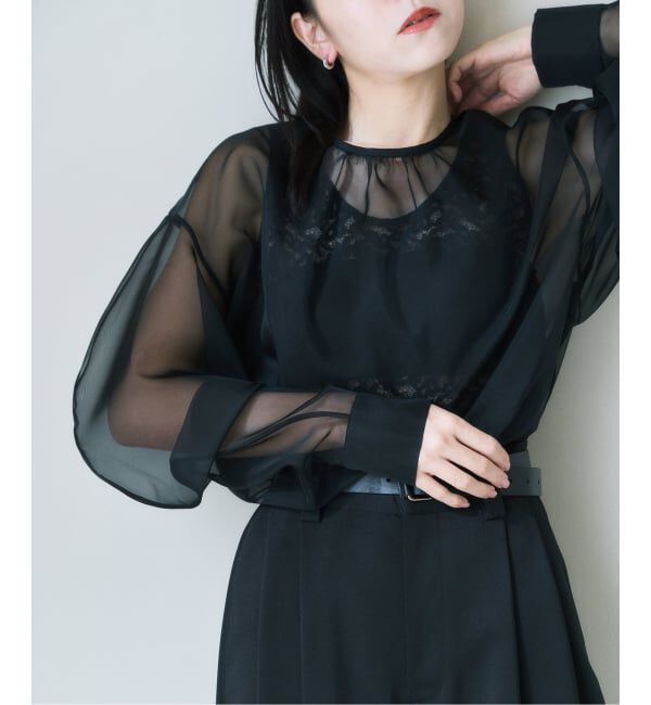 【スピック＆スパン/Spick & Span】 《予約》オーガンジーXレースブラウス