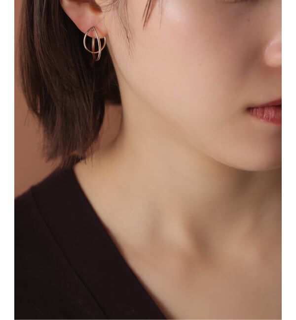 【スピック＆スパン/Spick & Span】 20mm2ラインカーブフープピアス K10（両耳）