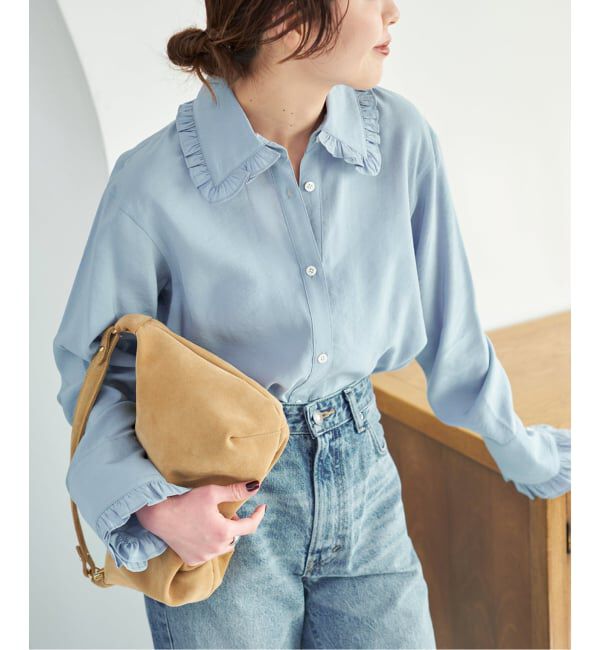 ポリアセテートラッフルカラーブラウス（Spick and Span）｜ルミネの