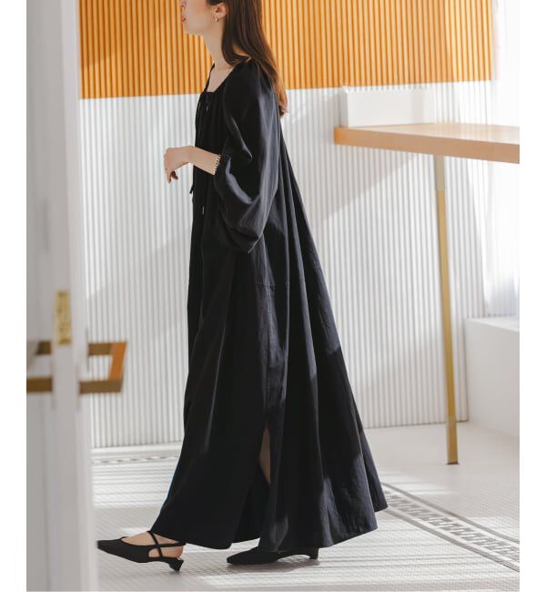 SHIPS any: エア ニードル クルーネック タック フレア ワンピース