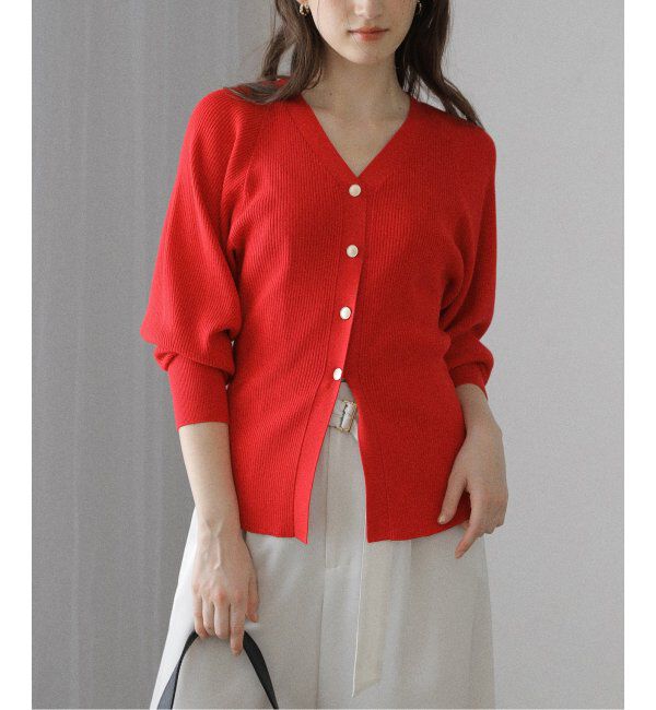 【ラ　トータリテ/La Totalite】 【洗える】Vネックシルエットカーディガン