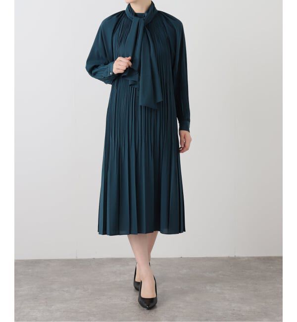 【ラ　トータリテ/La Totalite】 【洗える】プリーツボータイワンピース